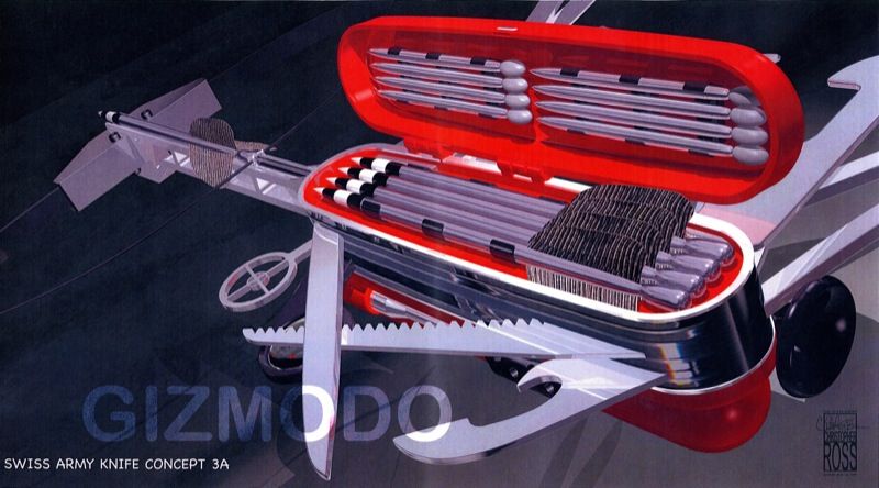 Illustration for article titled Get Smart's Swiss Army Knife Has Working Crossbow, Flamethrower and Blowgun